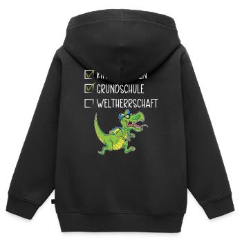 Abschluss Geschenke Grundschule geschafft Kinder - Kinder Premium Organic Zip Hoodie - Schwarz - Hinten - AI Model Kid Male (0cm)