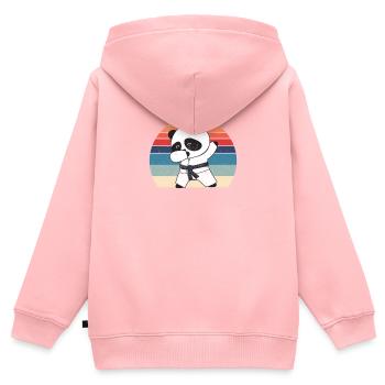 Lustige Dabbing Karate Baby Panda Bär Kampfkunst - Kinder Premium Organic Zip Hoodie - Rosa - Hinten - AI Model Kid Female (0cm)