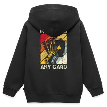 Kartenmagie Magier - Pick A Card Any Card Kartensp - Kinder Premium Organic Zip Hoodie - Schwarz - Hinten - AI Model Kid Male (0cm)