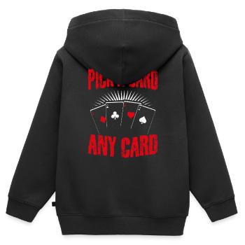 Kartenmagie Magier - Pick A Card Any Card Geschenk - Kinder Premium Organic Zip Hoodie - Schwarz - Hinten - AI Model Kid Male (0cm)