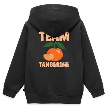 Team Mandarin - Kids Premium Organic Zip-up Hoodie - black - Back - AI Model Kid Male (0cm)