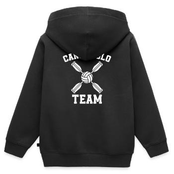 Kanupolo Mannschaft - Kinder Premium Organic Zip Hoodie - Schwarz - Hinten - AI Model Kid Male (0cm)