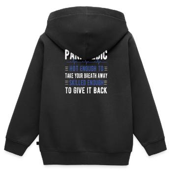 Notfallsanitäter Paramedic Rettungskraft Sanitäter - Kinder Premium Organic Zip Hoodie - Schwarz - Hinten - AI Model Kid Male (0cm)