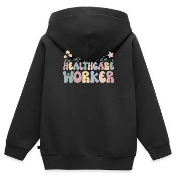 Gesundheitspersonal Fachkraft Gesundheitswesen - Kinder Premium Organic Zip Hoodie - Schwarz - Hinten - AI Model Kid Male (0cm)