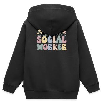 Social Workers Social Work Streetworker Team - Kids Premium Organic Zip-up Hoodie - black - Back - AI Model Kid Male (0cm)