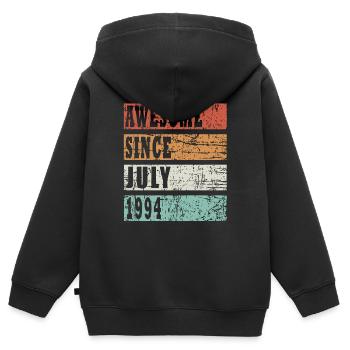 Vintage Geschenkidee geboren Juli 1994 - Kinder Premium Organic Zip Hoodie - Schwarz - Hinten - AI Model Kid Male (0cm)