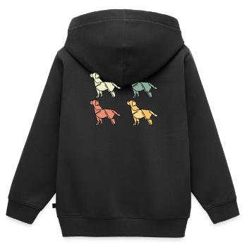 Origami Hunde - Kinder Premium Organic Zip Hoodie - Schwarz - Hinten - AI Model Kid Male (0cm)