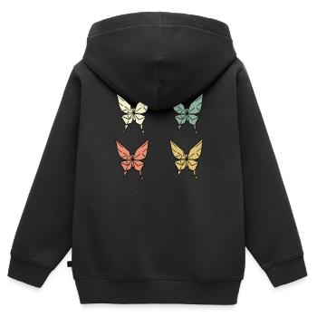Origami Schmetterlinge - Kinder Premium Organic Zip Hoodie - Schwarz - Hinten - AI Model Kid Male (0cm)
