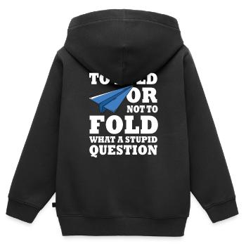 Papierflieger Geschenk - Kinder Premium Organic Zip Hoodie - Schwarz - Hinten - AI Model Kid Male (0cm)