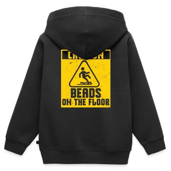 Caution Beads On Floor - Kids Premium Organic Zip-up Hoodie - black - Back - AI Model Kid Male (0cm)