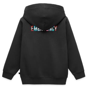 Infirmière d’urgence Infirmière Salle d’urgence - Sweat Premium à capuche zippé enfant bio - noir - Dos - AI Model Kid Male (0cm)