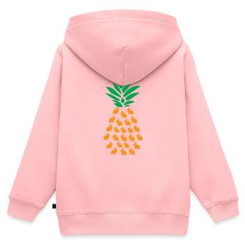 Ananas Häschen - Kinder Premium Organic Zip Hoodie - Rosa - Hinten - AI Model Kid Female (0cm)
