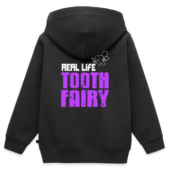 Real Life Tooth Fairy Awesome Dentist T-Shirt - Kinder Premium Organic Zip Hoodie - Schwarz - Hinten - AI Model Kid Male (0cm)
