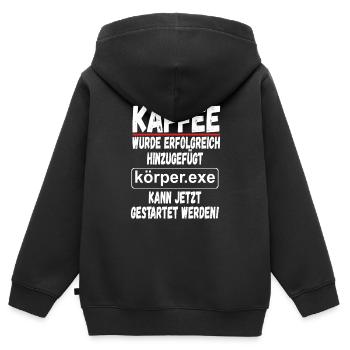 Kaffee Informatiker Geschenk Lustiger Spruch - Kinder Premium Organic Zip Hoodie - Schwarz - Hinten - AI Model Kid Male (0cm)