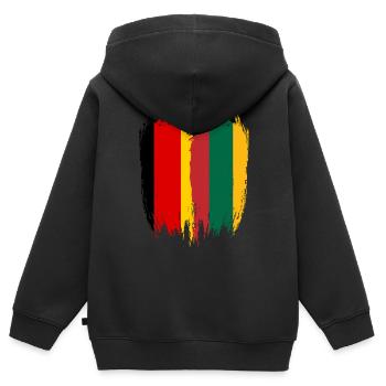 Deutschland Flagge Litauen - Kinder Premium Organic Zip Hoodie - Schwarz - Hinten - AI Model Kid Male (0cm)