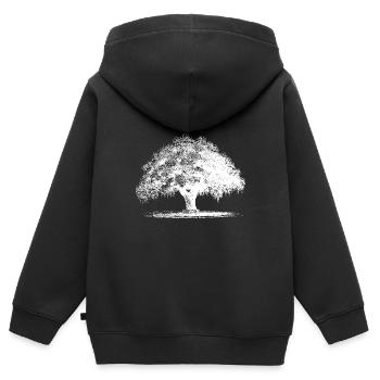Arbre - Sweat Premium à capuche zippé enfant bio - noir - Dos - AI Model Kid Male (0cm)