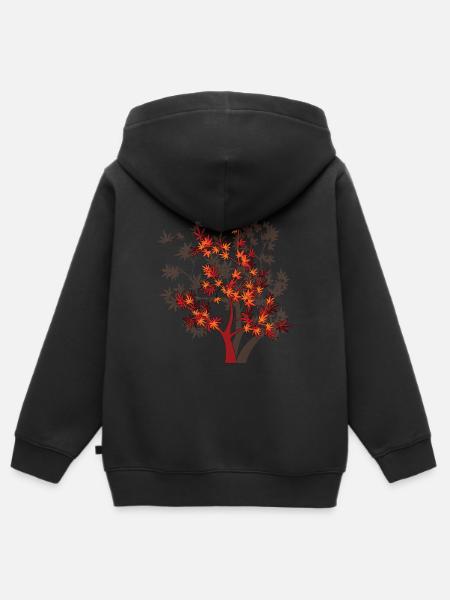 Baum - Kinder Premium Organic Zip Hoodie - Schwarz