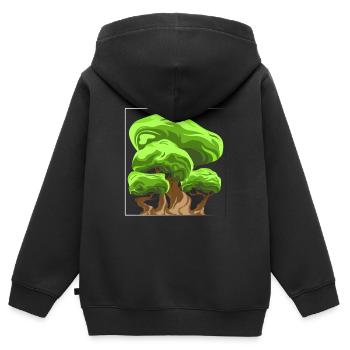 Baum - Kinder Premium Organic Zip Hoodie - Schwarz - Hinten - AI Model Kid Male (0cm)