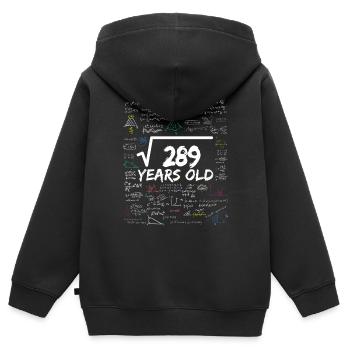 Racine carrée de 289 17TH Funny Math Birthday - Sweat Premium à capuche zippé enfant bio - noir - Dos - AI Model Kid Male (0cm)