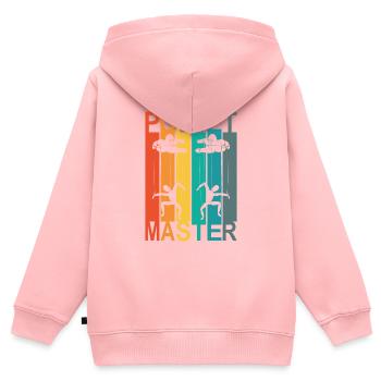 Ventriloques et marionnettes - Sweat Premium à capuche zippé enfant bio - rose - Dos - AI Model Kid Female (0cm)