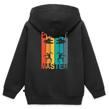 Ventriloques et marionnettes - Sweat Premium à capuche zippé enfant bio - noir - Dos - AI Model Kid Male (0cm)