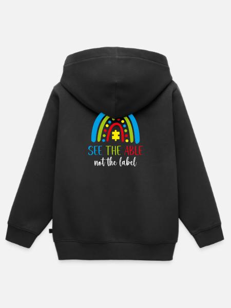 Autismus Bewusstsein Kleidung - Kinder Premium Organic Zip Hoodie - Schwarz