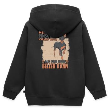 Hundehalter Training Pinscher Hundesport Pinscher - Kinder Premium Organic Zip Hoodie - Schwarz - Hinten - AI Model Kid Male (0cm)
