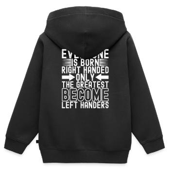 Gaucher - Sweat Premium à capuche zippé enfant bio - noir - Dos - AI Model Kid Male (0cm)