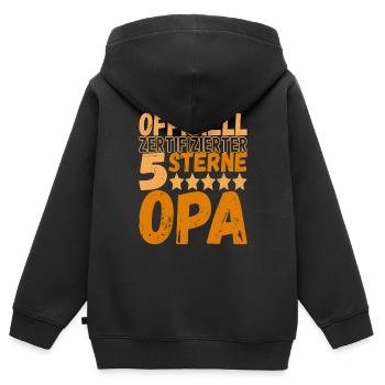 Opa Großvater - Kinder Premium Organic Zip Hoodie - Schwarz - Hinten - AI Model Kid Male (0cm)