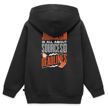 Journalist Journalism Is All About Sources And - Kids Premium Organic Zip-up Hoodie - black - Back - AI Model Kid Male (0cm)