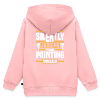Painter Painting Im Silently Judging Your - Kids Premium Organic Zip-up Hoodie - rose - Back - AI Model Kid Female (0cm)