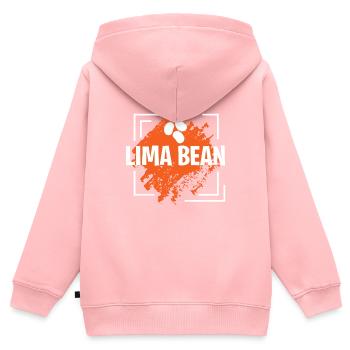 Lima Bean fantastic Design - Kinder Premium Organic Zip Hoodie - Rosa - Hinten - AI Model Kid Female (0cm)