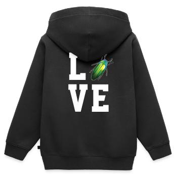 Chers coléoptères magnifiques - Sweat Premium à capuche zippé enfant bio - noir - Dos - AI Model Kid Male (0cm)