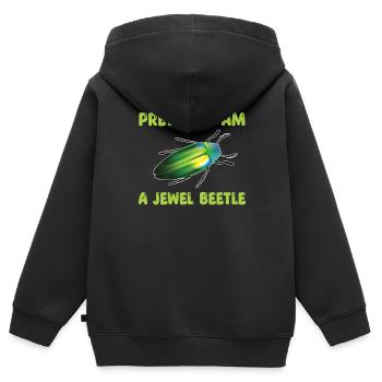 Magnifiques coléoptères - Sweat Premium à capuche zippé enfant bio - noir - Dos - AI Model Kid Male (0cm)
