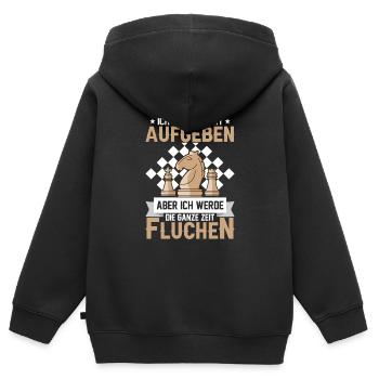 Ich werde nicht aufgeben aber ich werde die ganze - Kinder Premium Organic Zip Hoodie - Schwarz - Hinten - AI Model Kid Male (0cm)