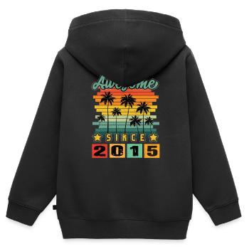 Awesome Since 2015 - Kinder Premium Organic Zip Hoodie - Schwarz - Hinten - AI Model Kid Male (0cm)