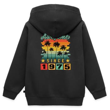 Awesome Since 1975 - Kids Premium Organic Zip-up Hoodie - black - Back - AI Model Kid Male (0cm)