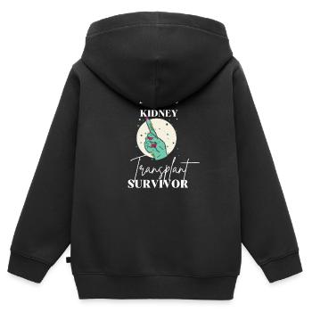 Badass Survivant d’une greffe de rein - Sweat Premium à capuche zippé enfant bio - noir - Dos - AI Model Kid Male (0cm)