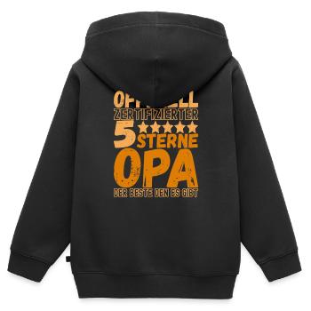 Opa Großvater - Kinder Premium Organic Zip Hoodie - Schwarz - Hinten - AI Model Kid Male (0cm)