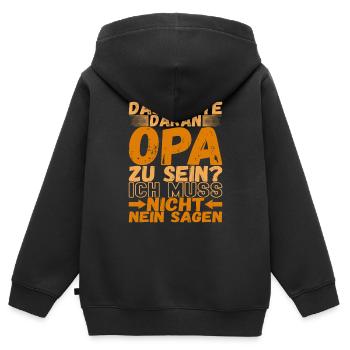 Opa Großvater - Kinder Premium Organic Zip Hoodie - Schwarz - Hinten - AI Model Kid Male (0cm)