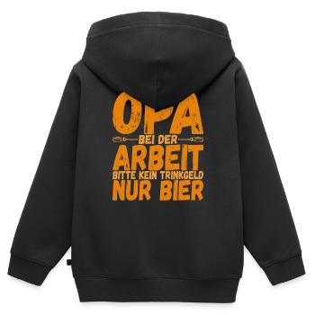Opa Großvater - Kinder Premium Organic Zip Hoodie - Schwarz - Hinten - AI Model Kid Male (0cm)