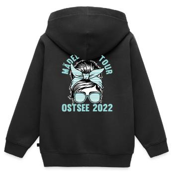 Mädels on Tour Ostsee 2022 - Kinder Premium Organic Zip Hoodie - Schwarz - Hinten - AI Model Kid Male (0cm)
