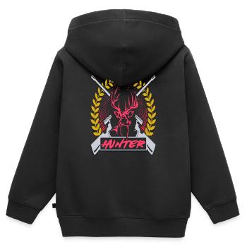Cool Wild Hunter T-Shirt de chasse génial - Sweat Premium à capuche zippé enfant bio - noir - Dos - AI Model Kid Male (0cm)