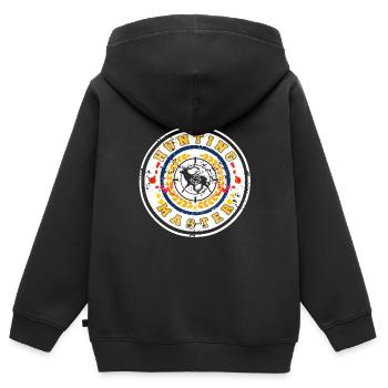 Maître de chasse vintage Conceptions de chasse impressionnantes - Sweat Premium à capuche zippé enfant bio - noir - Dos - AI Model Kid Male (0cm)