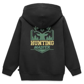 Vintage Hunting Master Awesome Buck Hunter Thé - Sweat Premium à capuche zippé enfant bio - noir - Dos - AI Model Kid Male (0cm)