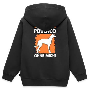 Ohne meinen Podenco ohne mich Spanien Jagdhund - Kinder Premium Organic Zip Hoodie - Schwarz - Hinten - AI Model Kid Male (0cm)