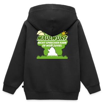 Maulwurf Mole Maulwürfe Maulwurfshügel - Kinder Premium Organic Zip Hoodie - Schwarz - Hinten - AI Model Kid Male (0cm)