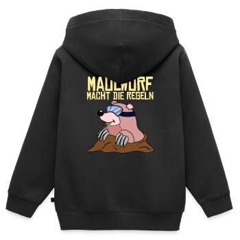 Maulwurf Maulwurfshügel Mole Maulwürfe - Kinder Premium Organic Zip Hoodie - Schwarz - Hinten - AI Model Kid Male (0cm)