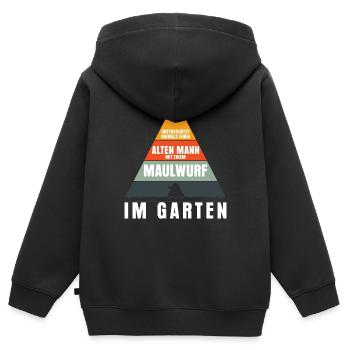 Maulwurf im Garten Mole Maulwürfe - Kinder Premium Organic Zip Hoodie - Schwarz - Hinten - AI Model Kid Male (0cm)