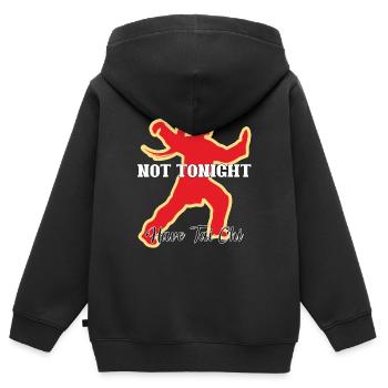 Pas ce soir, j'ai Taichi - Sweat Premium à capuche zippé enfant bio - noir - Dos - AI Model Kid Male (0cm)